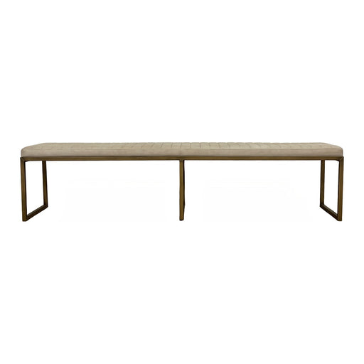 GJ Styles - Sabina Bench in Beige with Gold Metal Base - TR129 - GreatFurnitureDeal