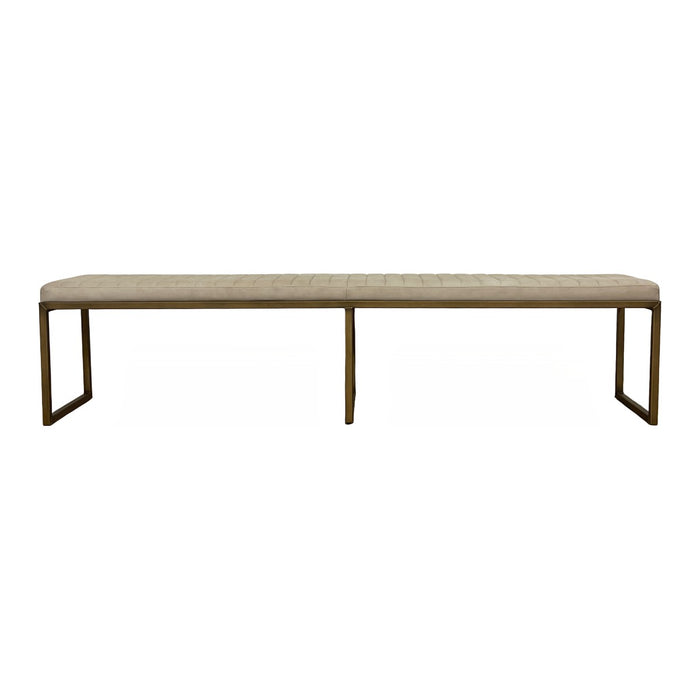 GJ Styles - Sabina Bench in Beige with Gold Metal Base - TR129