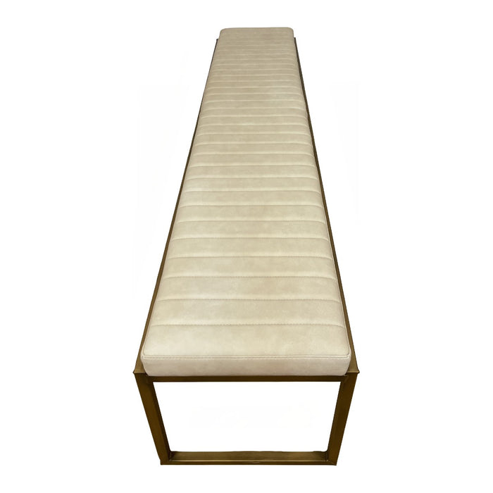 GJ Styles - Sabina Bench in Beige with Gold Metal Base - TR129