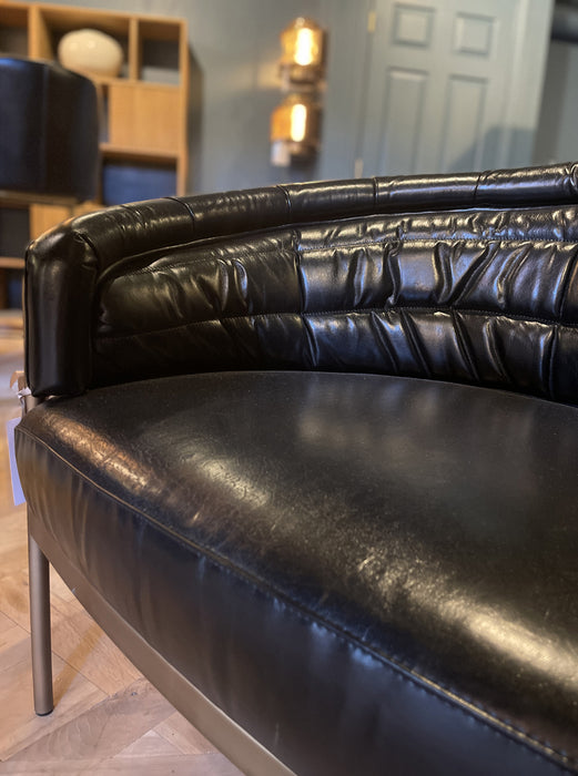 GJ Styles - Amelie Club Chair in Black Leather/Gold - TR131 - GreatFurnitureDeal