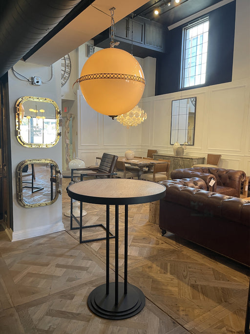 GJ Styles - Round Bistro Table In Black/Honey Oak - TR132 - GreatFurnitureDeal