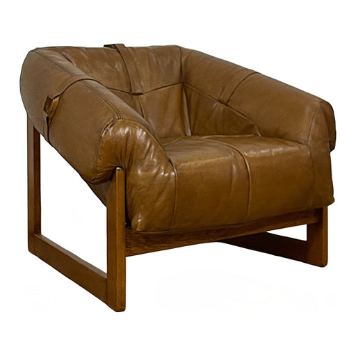 GJ Styles - Bruce Armchair in Light Brown Leather - TR135 - GreatFurnitureDeal