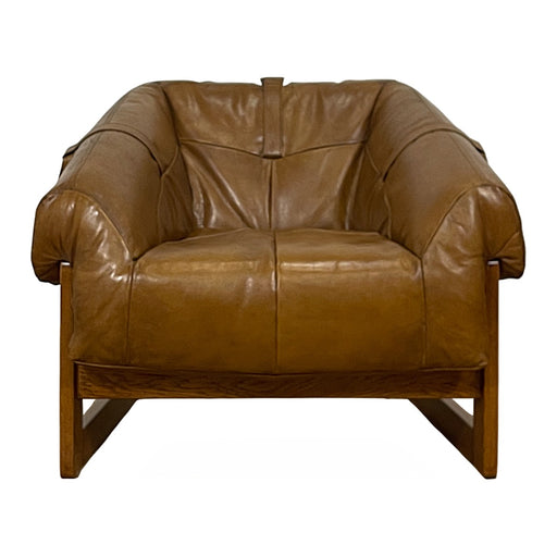 GJ Styles - Bruce Armchair in Light Brown Leather - TR135 - GreatFurnitureDeal
