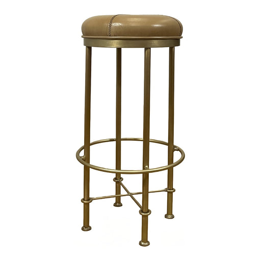 GJ Styles - Evan Barstool in Old Gold and Camel Leather - TR144 - GreatFurnitureDeal