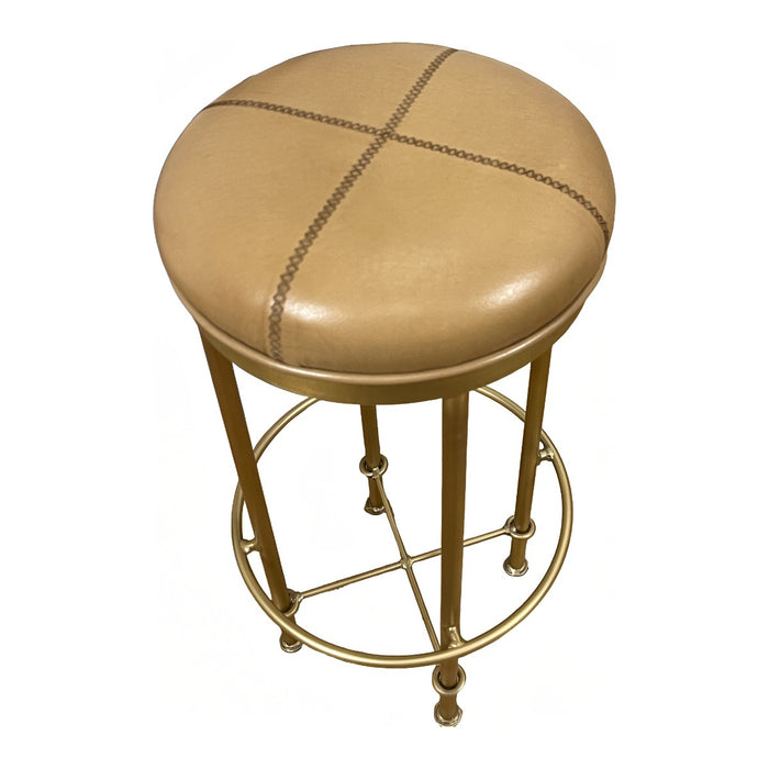 GJ Styles - Evan Barstool in Old Gold and Camel Leather - TR144 - GreatFurnitureDeal
