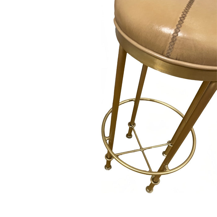 GJ Styles - Evan Barstool in Old Gold and Camel Leather - TR144 - GreatFurnitureDeal