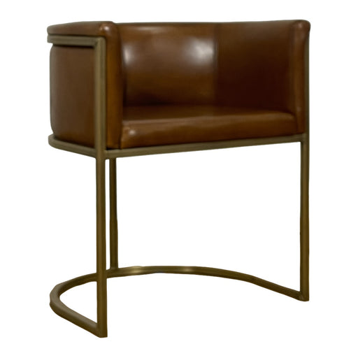 GJ Styles - Enrique Brown Leather Armchair with Brass Frame - TR146 - GreatFurnitureDeal