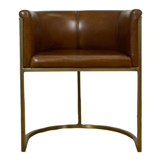 GJ Styles - Enrique Brown Leather Armchair with Brass Frame - TR146 - GreatFurnitureDeal