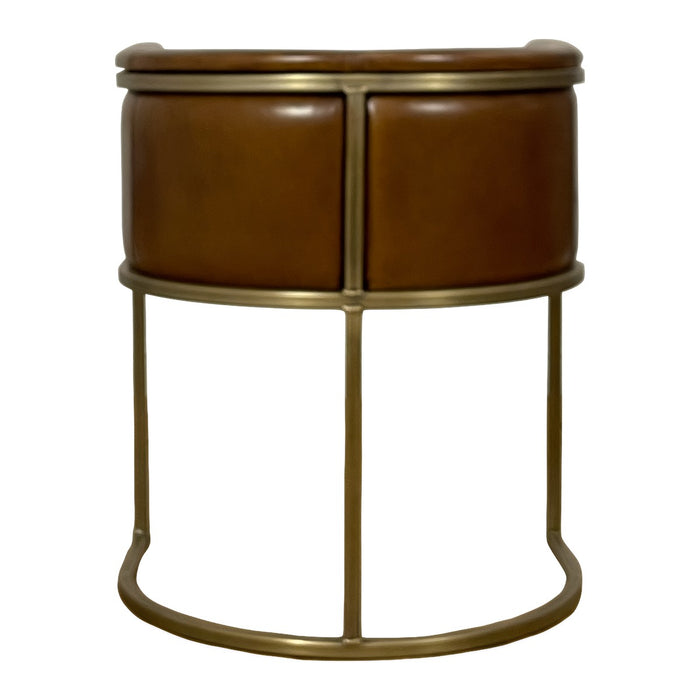 GJ Styles - Enrique Brown Leather Armchair with Brass Frame - TR146