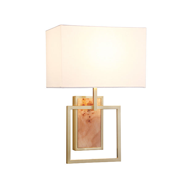 Worlds Away - Flushmount Sconce With Rectangular Burl Wood Backplate - TRACE BW - GreatFurnitureDeal