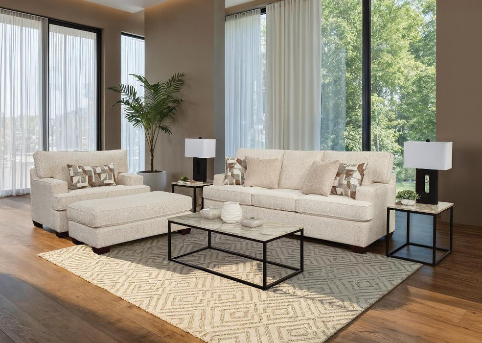 Mariano Fabric - Trinity 3 Piece Set - Cream - 5900-30-10-00 Sofa-Chair-Ottoman