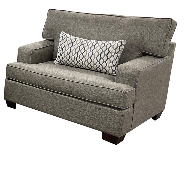 Mariano Italian Leather Furniture - Trinity Chair in Fenway Slate/Bopeep Natural - 5900-10