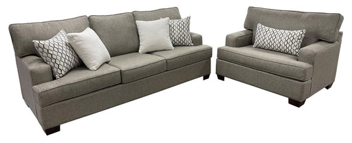 Mariano Italian Leather Furniture - Trinity 2 Sofa Set in Fenway Slate/Bopeep Natural - 5900-30-10 - GreatFurnitureDeal