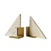 Worlds Away - Triangle Shaped Travertine Marble Bookend With Brass Base - TRIO - GreatFurnitureDeal
