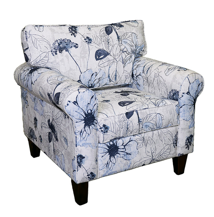 Mariano Italian Leather Furniture - Troy Accent Chair in Elka Indigo - 104-10 - GreatFurnitureDeal