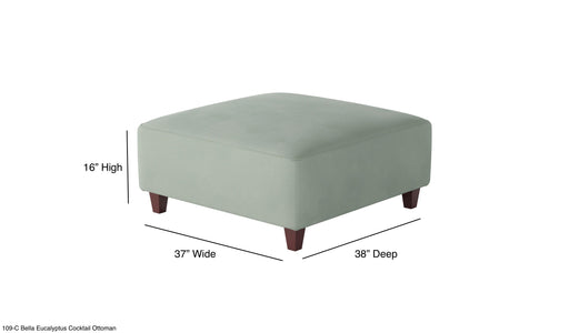 Southern Home Furnishings - Bella Eucalyptus Cocktail Ottoman in Mint Green - 109-C Bella Eucalyptus-MTO - GreatFurnitureDeal
