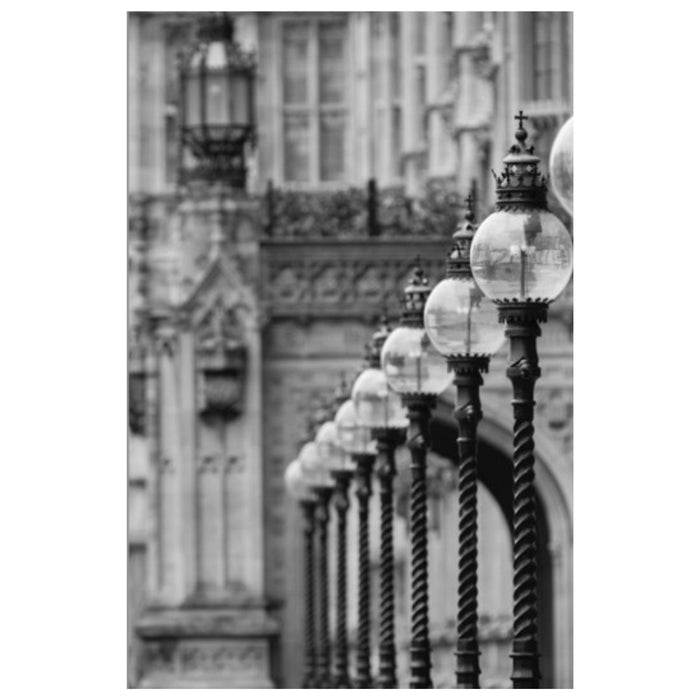 GJ Styles - Architectural Lantern Study – Black & White Metal Wall Art - TS11