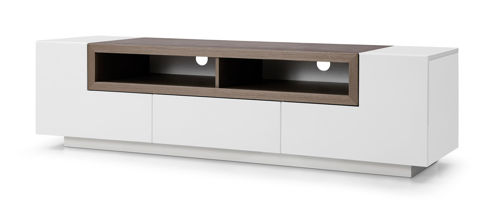 J&M Furniture - TV002 White High Gloss with Grey Veneer TV stand - 1763940