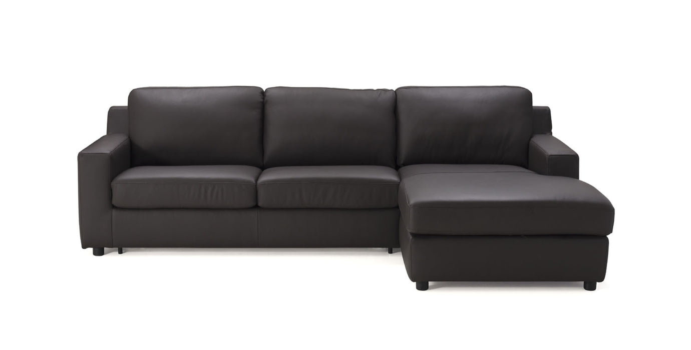 J&M Furniture - Taylor Premium Leather LHF Sectional Sofa in Brown - 18244-LHF