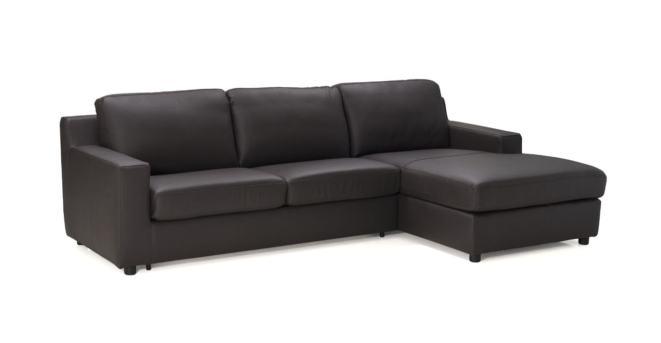 J&M Furniture - Taylor Premium Leather LHF Sectional Sofa in Brown - 18244-LHF