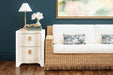 Worlds Away - Lawson Style Sofa In Natural Rattan With Fringe Skirt And Ivory Linen Cushions - TENNY WH - GreatFurnitureDeal