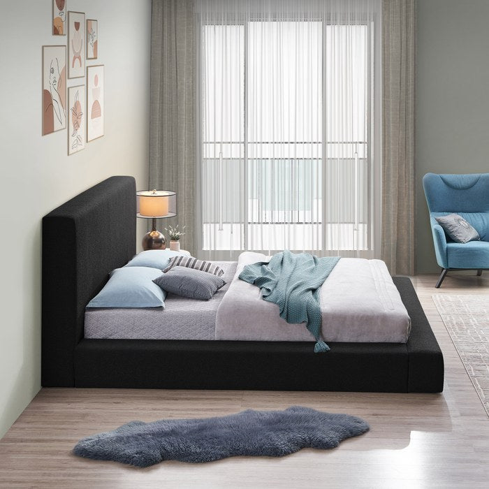 Meridian Furniture - Terra Black Boucle Fabric Upholstered King Bed - TerraBlack-K - GreatFurnitureDeal