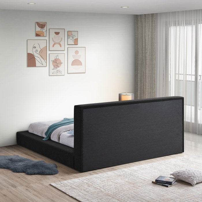 Meridian Furniture - Terra Black Boucle Fabric Upholstered King Bed - TerraBlack-K - GreatFurnitureDeal