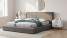 Meridian Furniture - Terra Grey Boucle Fabric Upholstered King Bed - TerraGrey-K - GreatFurnitureDeal