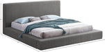 Meridian Furniture - Terra Grey Boucle Fabric Upholstered King Bed - TerraGrey-K - GreatFurnitureDeal