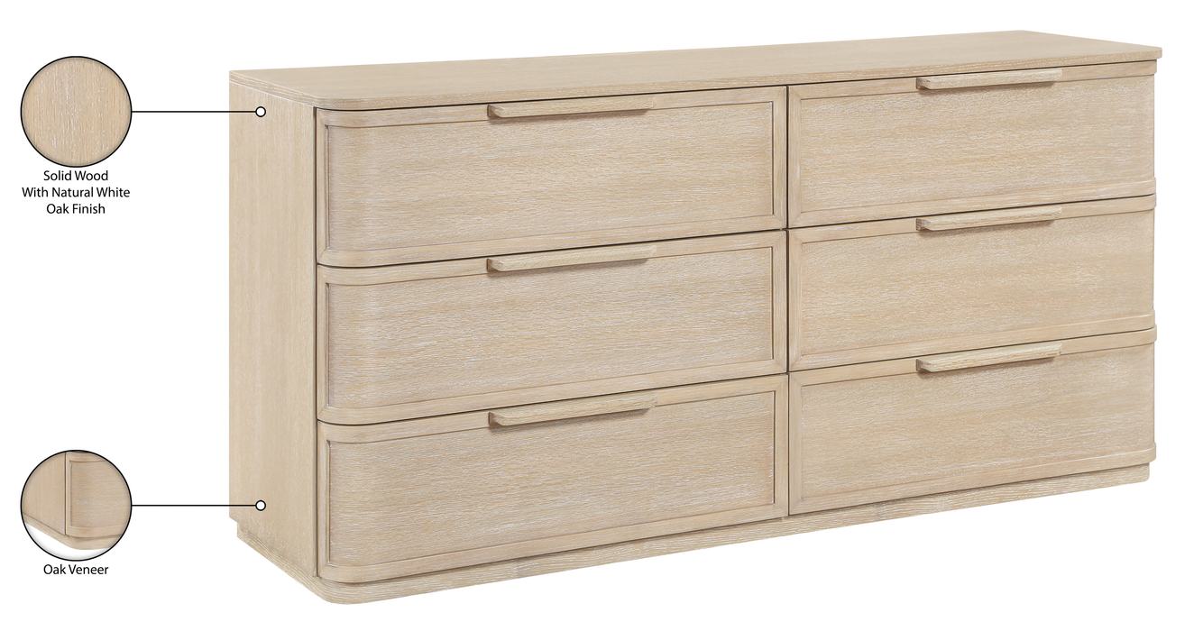 Meridian Furniture - Tiberio Natural Oak Veneer And Solid Wood Dresser - TiberioNatural-D - GreatFurnitureDeal