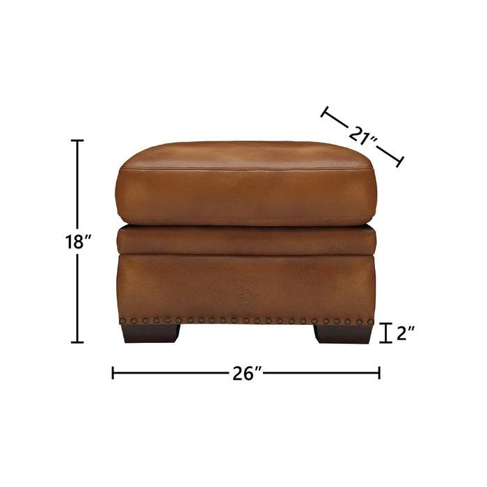 GFD Leather - Toulouse Top Grain Leather Ottoman - GTRX17-00 - GreatFurnitureDeal