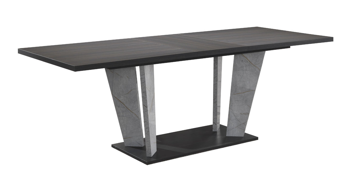 J&M Furniture - Travertine Modern 9 Piece Dining Table Set in Grey - 18772-DT-9SET - GreatFurnitureDeal