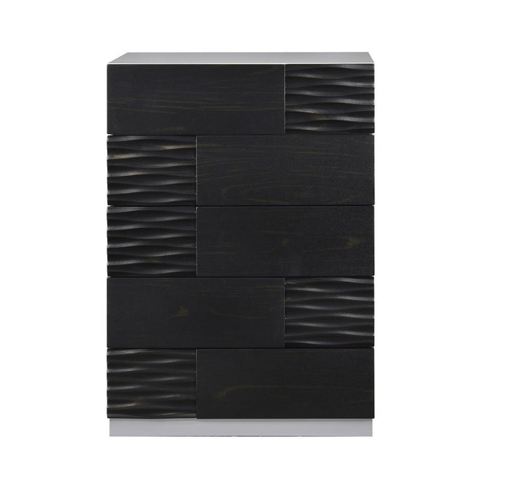 J&M Furniture - Tribeca Black and Grey Gloss Drawer Chest - 18869-CH-BLACK-GREY