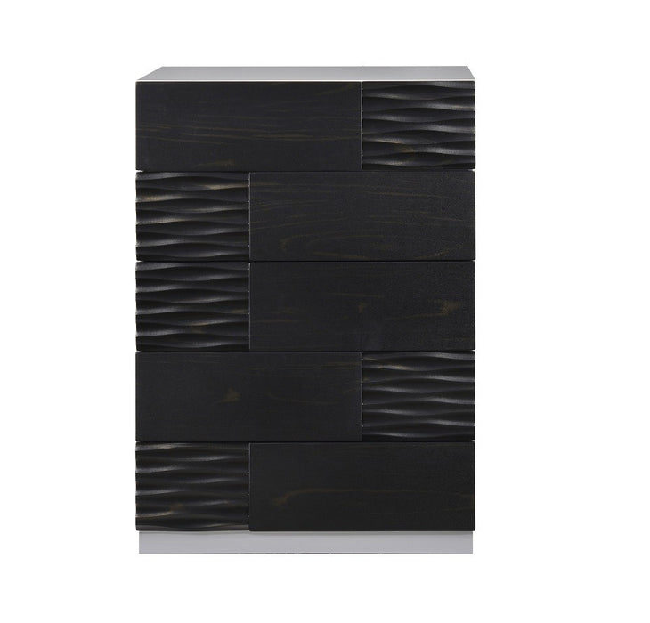 J&M Furniture - Tribeca Modern Chest in Black Gloss & Grey - 18869-C - GreatFurnitureDeal
