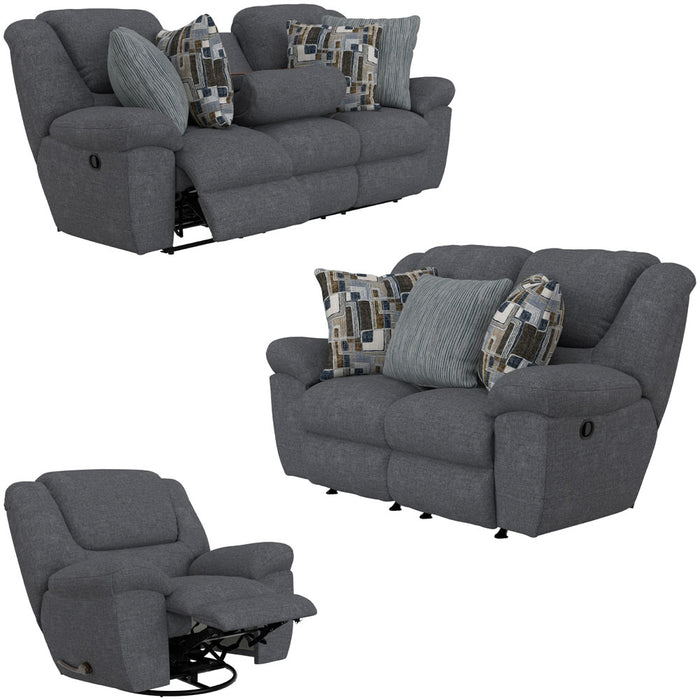 Catnapper - Trifecta 3 Piece Recliners Living Room Set in Smoke - 16545-52-50-SMOKE