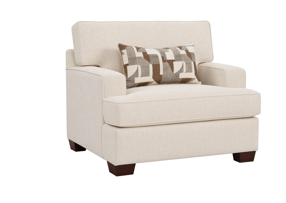Mariano Fabric - Trinity 3 Piece Set - Cream - 5900-30-10-00 Sofa-Chair-Ottoman