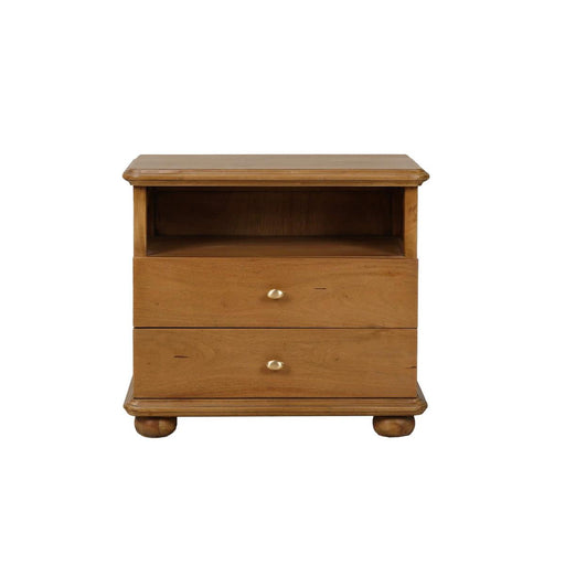 Bramble - Luna Open Shelf w/ 2 Drawers Bedside Table - US-WS-28550AFD----- - GreatFurnitureDeal