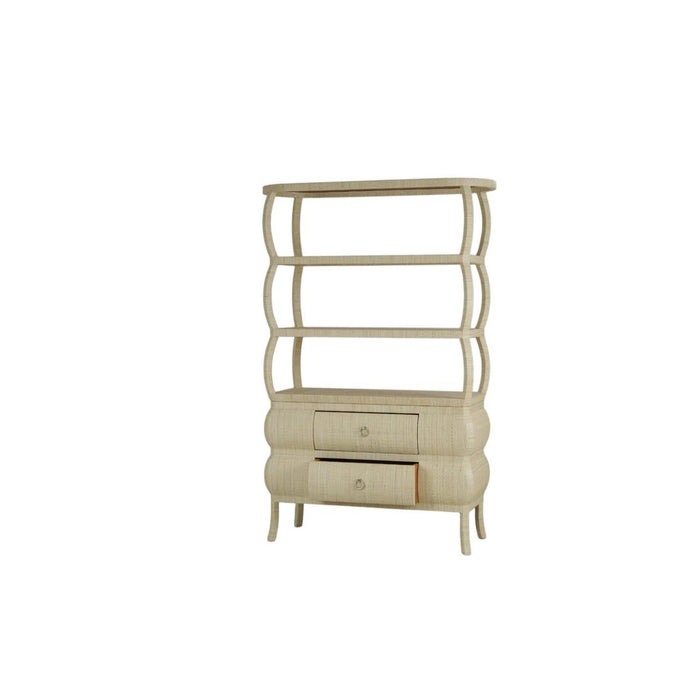 Bramble - Savannah Open Bookcase w/ Rattan - US-WS-28789RNAT----- - GreatFurnitureDeal