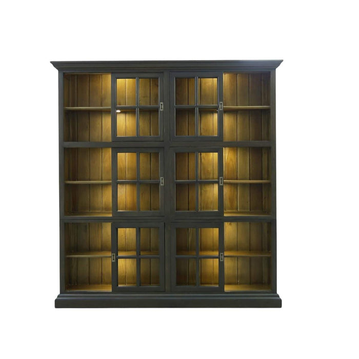 Bramble - English Bookcase 2 Column w/ 12 LED WHD - US-WS-63571BLW-STW--- - GreatFurnitureDeal