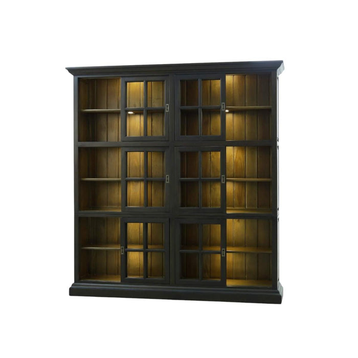 Bramble - English Bookcase 2 Column w/ 12 LED WHD - US-WS-63571BLW-STW--- - GreatFurnitureDeal