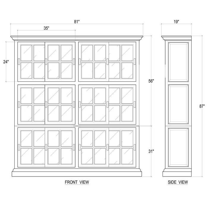 Bramble - English Bookcase 2 Column w/ 12 LED WHD - US-WS-63571BLW-STW--- - GreatFurnitureDeal