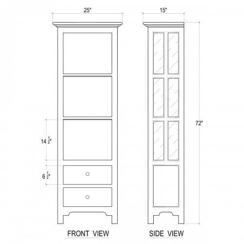 Bramble - Aries Bookcase w/o Door w/ 3 LED - US-WS-63645GRS-PUT--LDT - GreatFurnitureDeal
