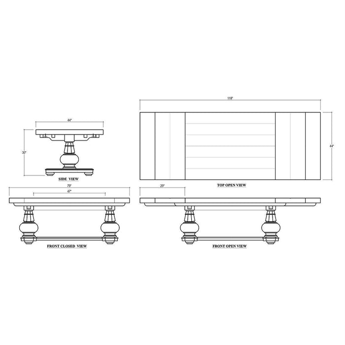 Bramble - Lambeth Extension Breadboard Dining Table 79 - 118'' - US-WS-76362STW----- - GreatFurnitureDeal