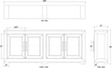 Bramble - Fleet Linen Wrapped 4 Door Sideboard - US-WS-76569FICG----- - GreatFurnitureDeal