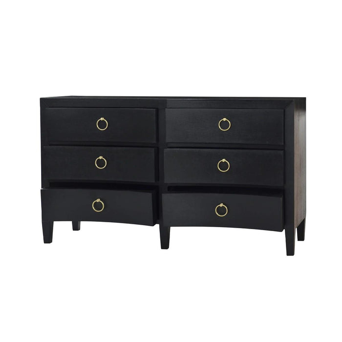 Bramble - Mornington Linen Wrapped 6 Drawer Dresser - US-WS-76585FBKS----- - GreatFurnitureDeal
