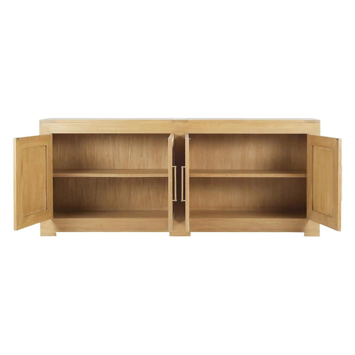 Bramble - Fleet 4 Door Sideboard w/ Rattan - US-WS-76593FRW-RNAT--- - GreatFurnitureDeal