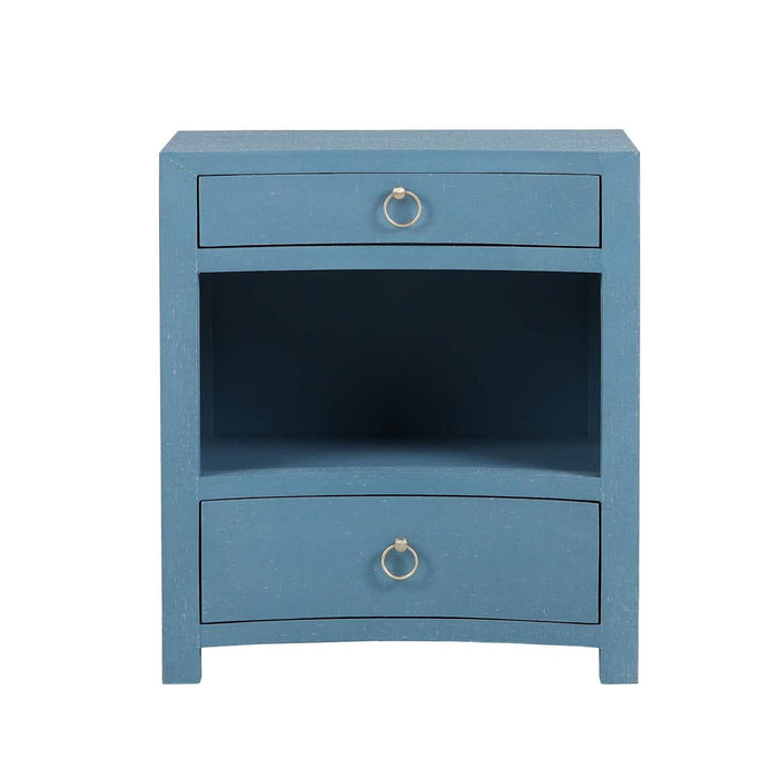 Bramble - Mornington Open Shelf Linen Wrapped Bedside Table - US-WS-76642FAZR----- - GreatFurnitureDeal