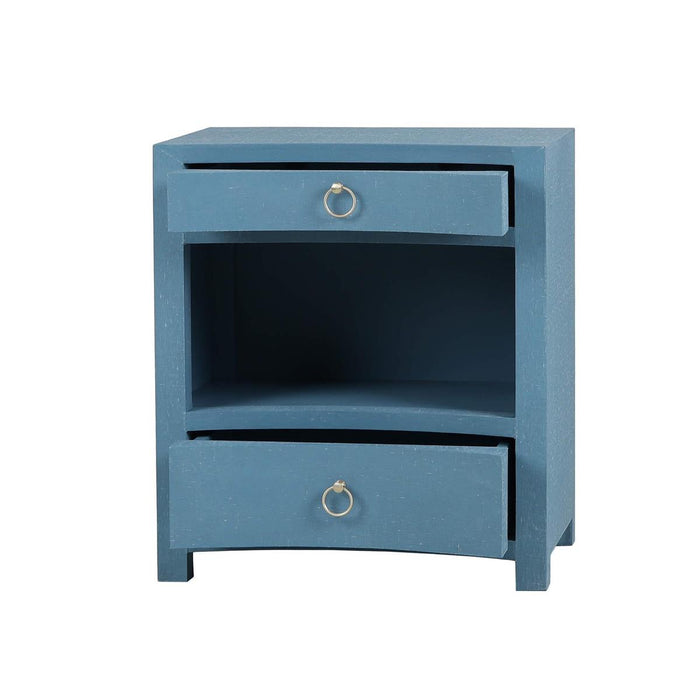 Bramble - Mornington Open Shelf Linen Wrapped Bedside Table - US-WS-76642FAZR----- - GreatFurnitureDeal