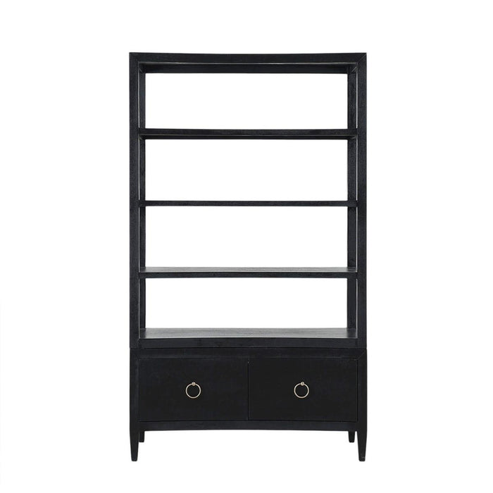 Bramble - Westminster Concave Linen Wrapped Shelving Unit - US-WS-76647FBKS----- - GreatFurnitureDeal