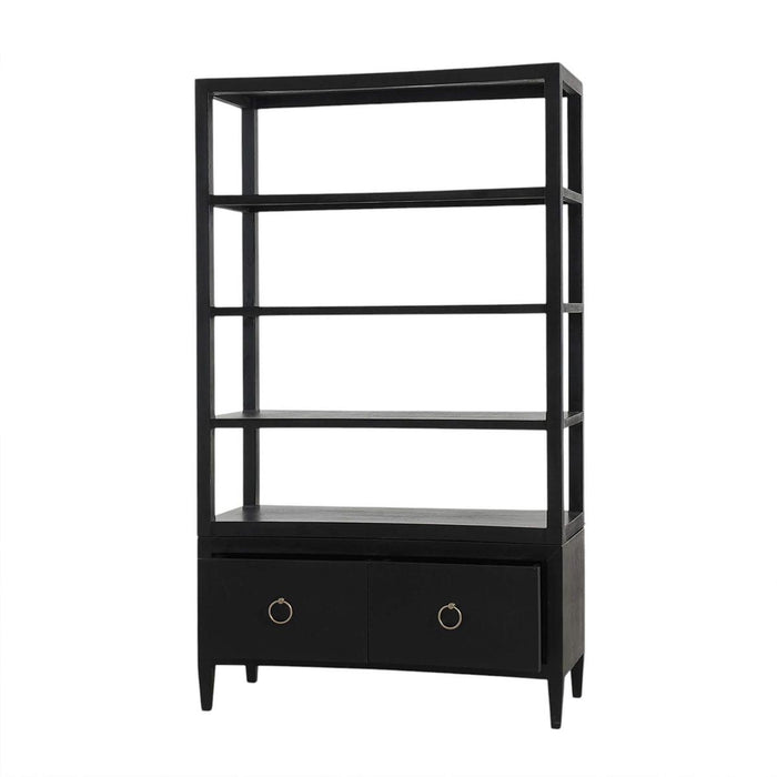 Bramble - Westminster Concave Linen Wrapped Shelving Unit - US-WS-76647FBKS----- - GreatFurnitureDeal